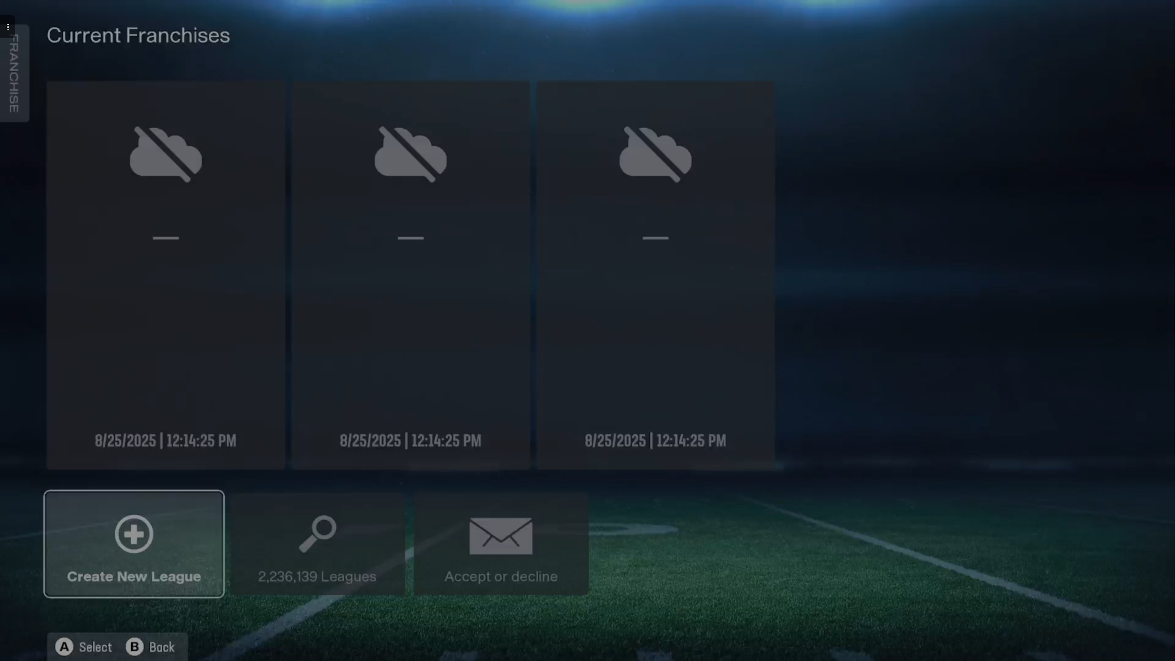 Create a new league screen in Madden NFL 26