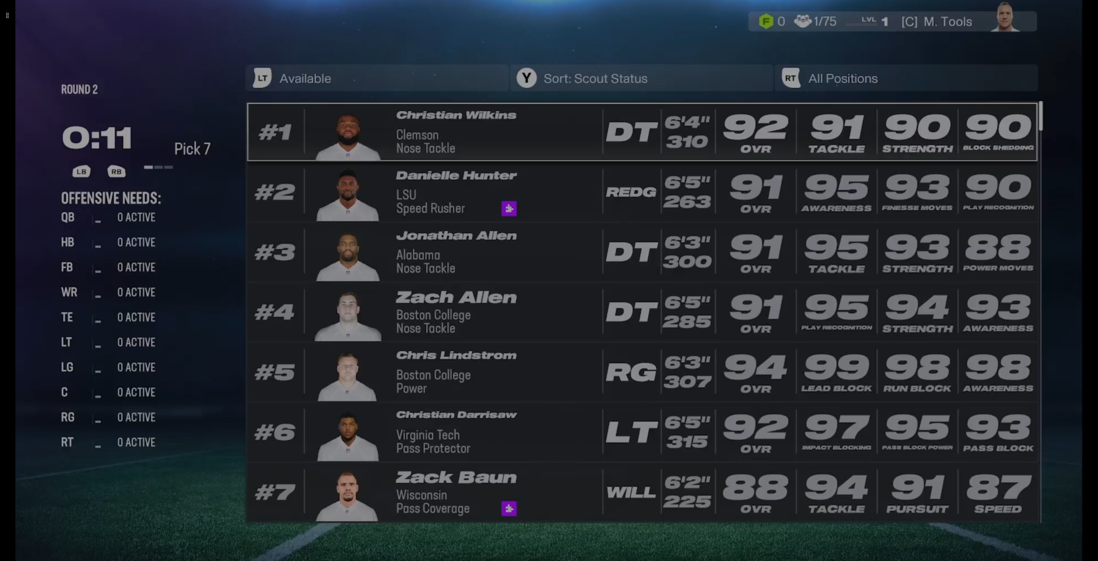 Madden 26 fantasy draft board interface