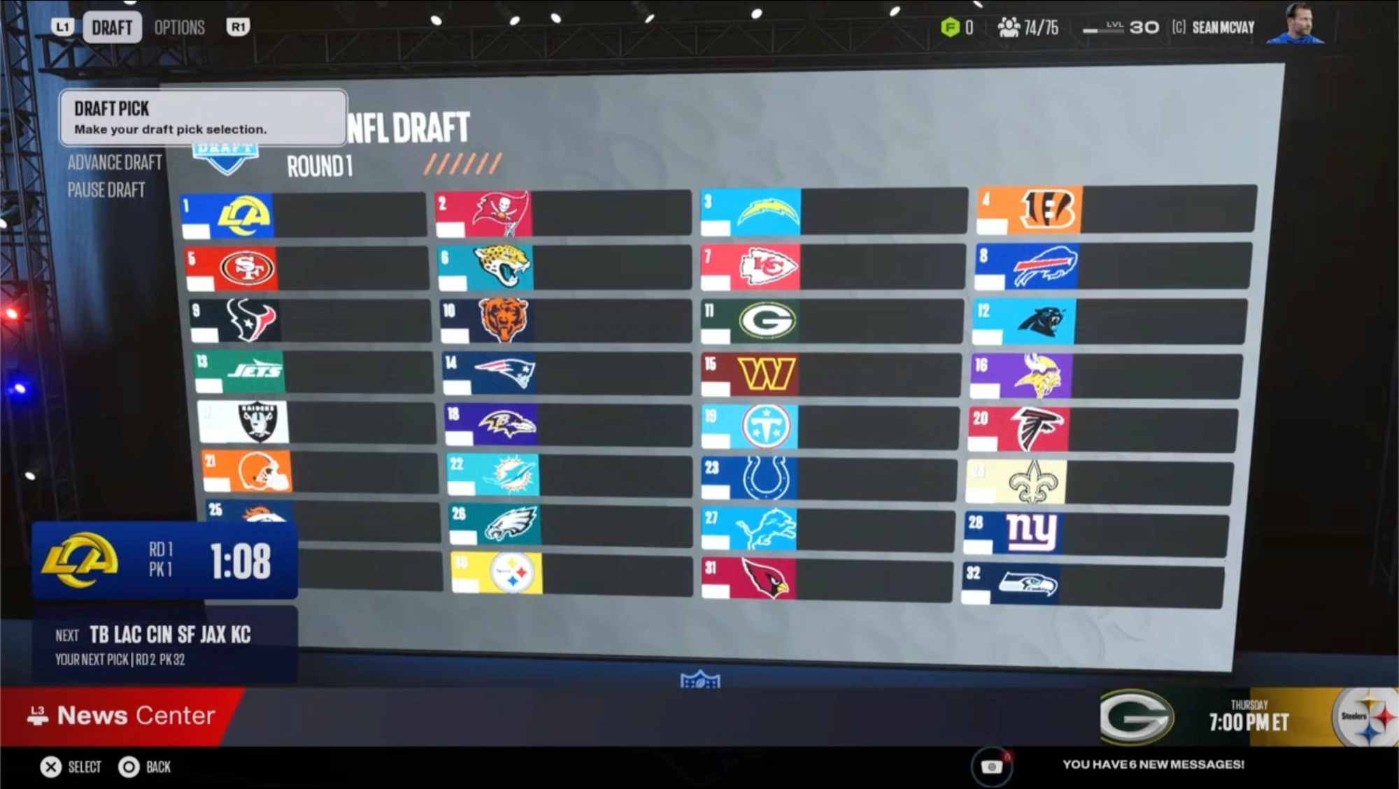Madden 27 fantasy draft board interface